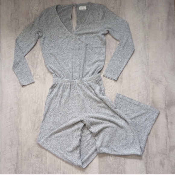 Lou & Grey Grey Long Sleeve Lounge Jumpsuit Sz XS - Picture 2 of 12